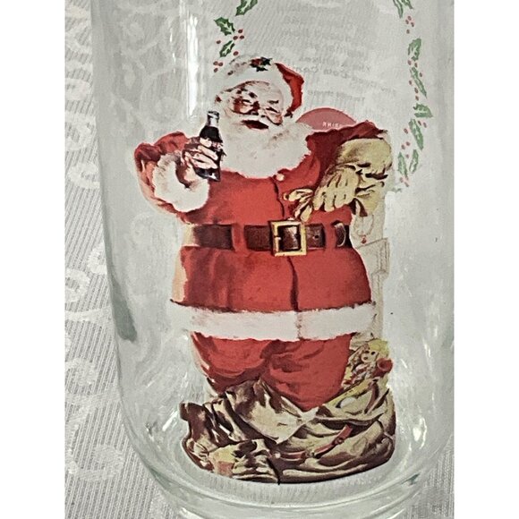 Vintage Coca-Cola Glasses with Haddon Sundblom‎ Santa Claus 1943 Design Set of 2 - Picture 4 of 8